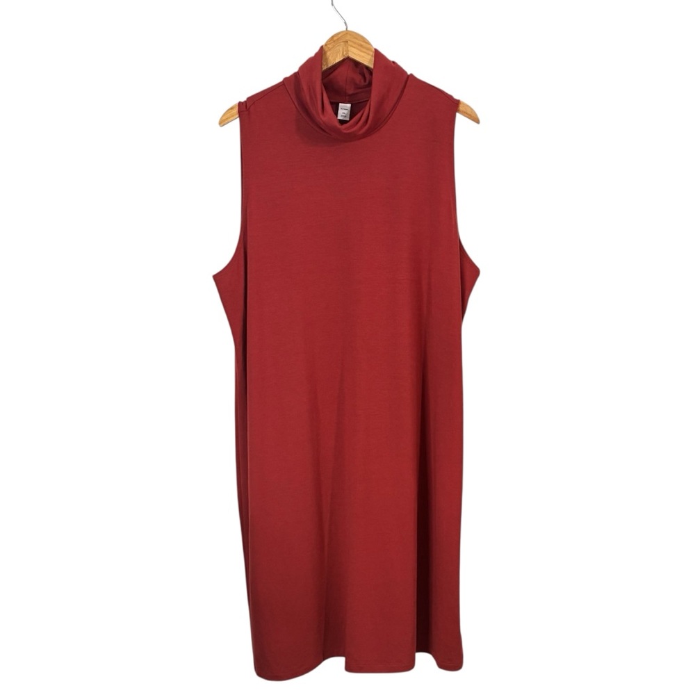 OLD NAVY Rust Mock Neck Sleeveless Shift Dress